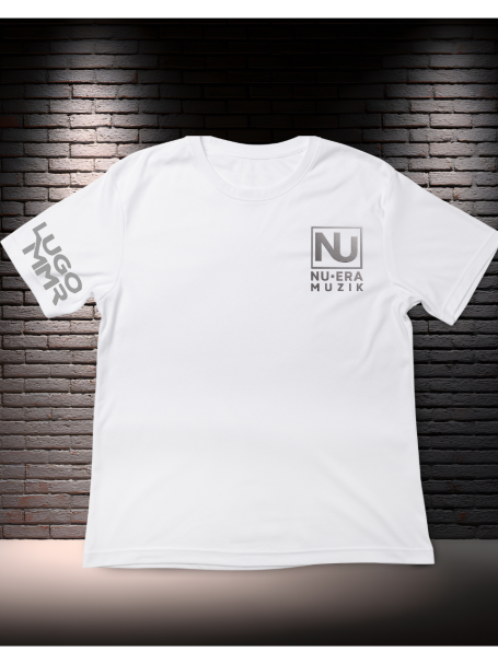 White T-Shirt w/Silver Logo